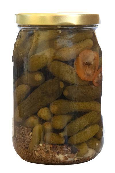 Harold's - Dern Hot Gherkins - Hot n Spicy Dill Gherkins- Award Winning Ingredients Packed With Fresh Garlic and Habanero - Made in Texas