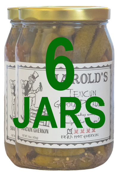 Harold's - Dern Hot Gherkins - Hot n Spicy Dill Gherkins- Award Winning Ingredients Packed With Fresh Garlic and Habanero - Made in Texas