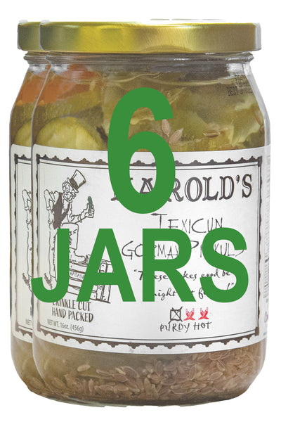 Harold's - Purdy Hot Pickles -Crinkle Cut Spicy Pickle Slices - Packed With Fresh Garlic and Habanero - Made in Texas