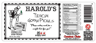 Harold's - Purdy Hot Pickles -Crinkle Cut Spicy Pickle Slices - Packed With Fresh Garlic and Habanero - Made in Texas